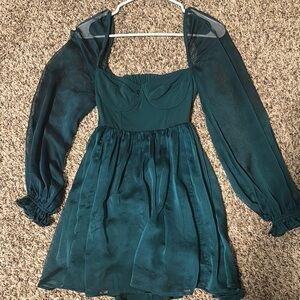 Lucy in the Sky Teal Long Sleeve Dress